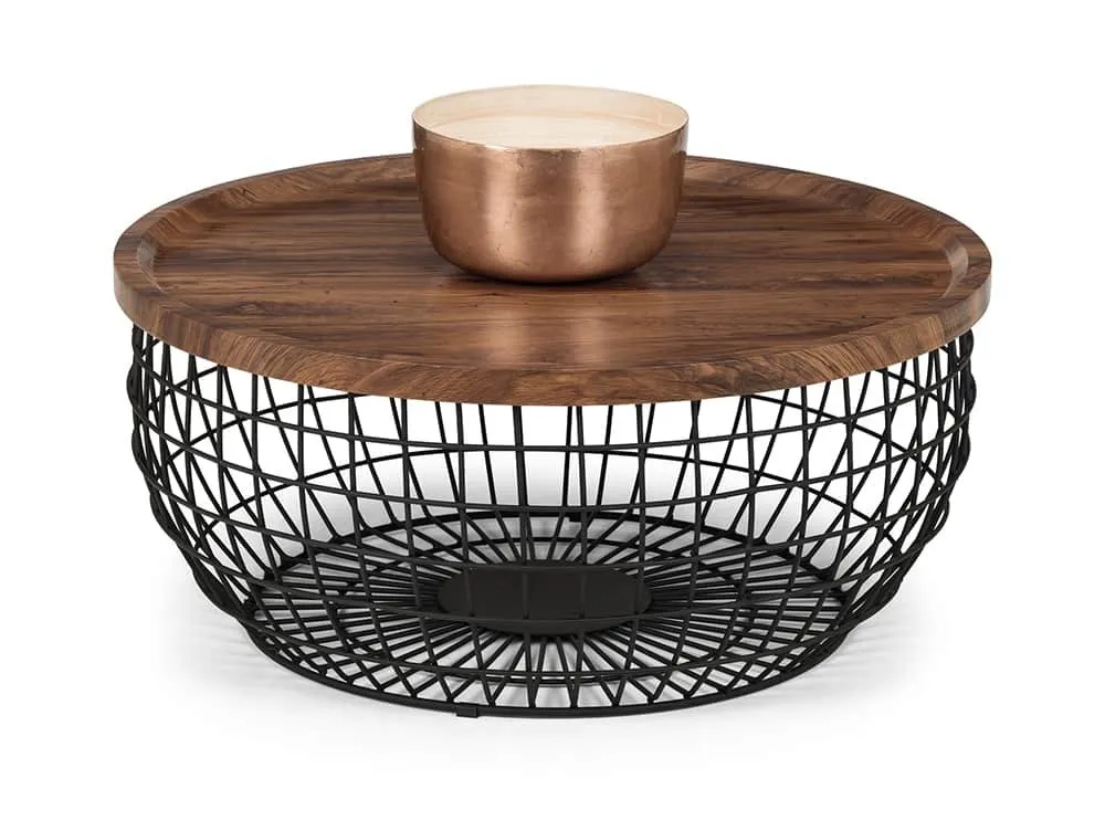 Julian Bowen Julian Bowen Smithson Walnut Effect and Black Storage Coffee Table