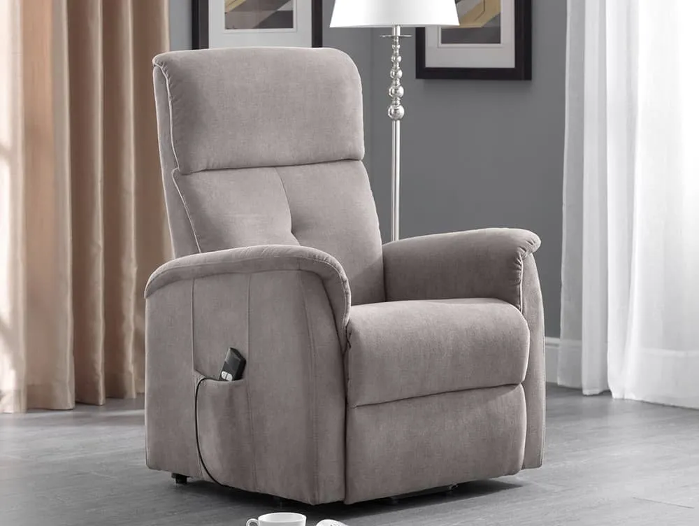 Julian Bowen Julian Bowen Ava Single Motor Taupe Chenille Riser Recliner Chair