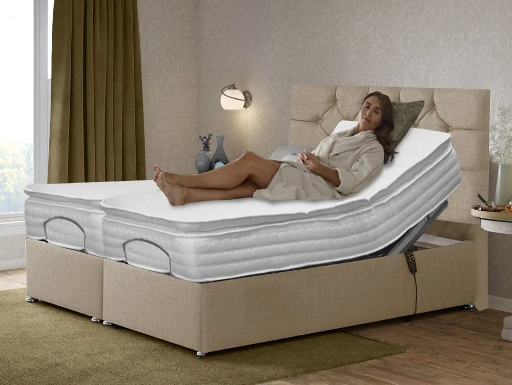 Flexisleep Flexisleep Gel Luxury Pocket 1000 Electric Adjustable 5ft King Size Bed (2 x 2ft6)