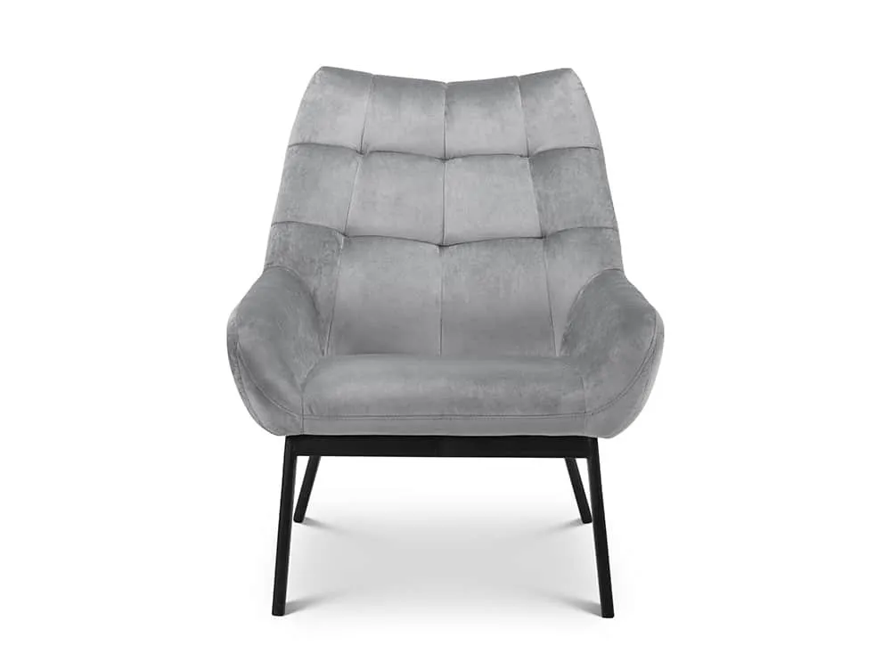 Julian Bowen Julian Bowen Lucerne Grey Velvet Accent Chair