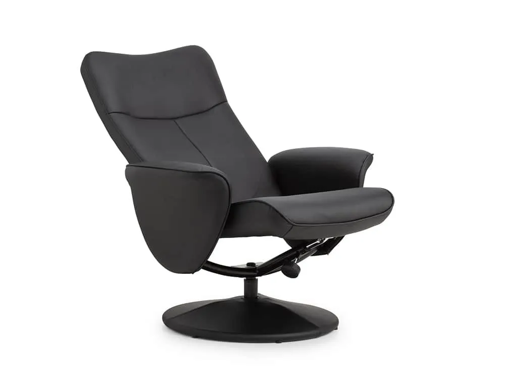 Julian Bowen Julian Bowen Lugano Black Faux Leather Recliner Chair with Footstool