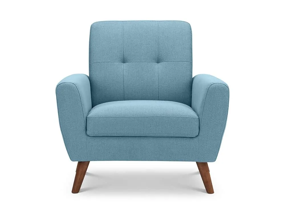 Julian Bowen Julian Bowen Monza Blue Linen Armchair