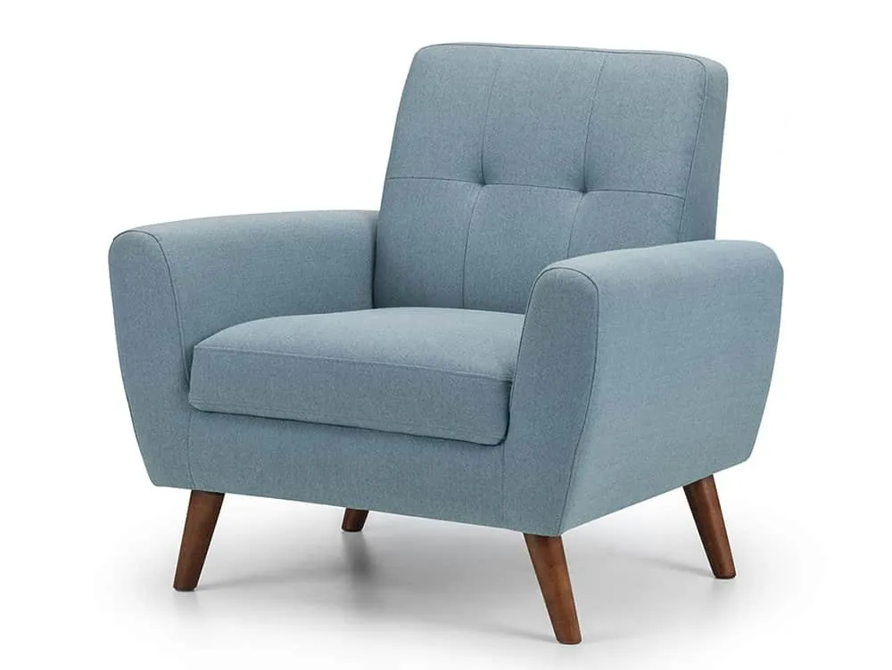 Julian Bowen Julian Bowen Monza Blue Linen Armchair