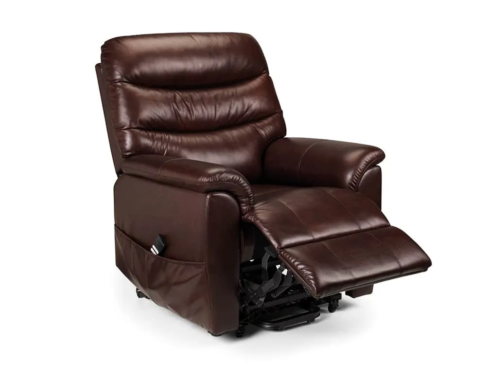 Julian Bowen Julian Bowen Pullman Single Motor Brown Faux Leather Riser Recliner Chair