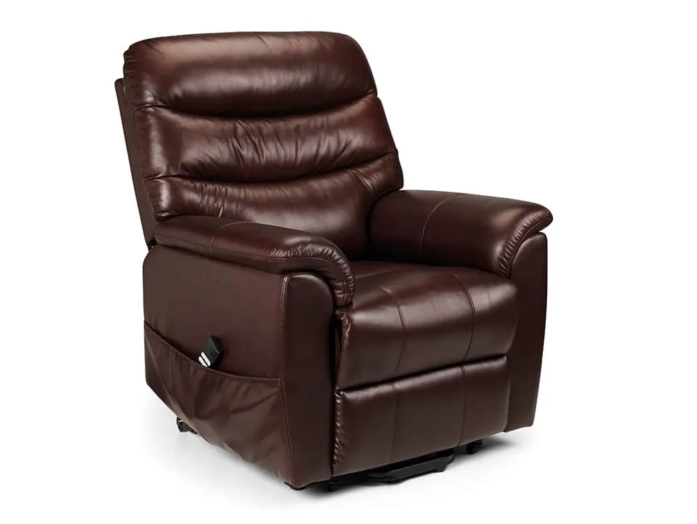 Julian Bowen Julian Bowen Pullman Single Motor Brown Faux Leather Riser Recliner Chair