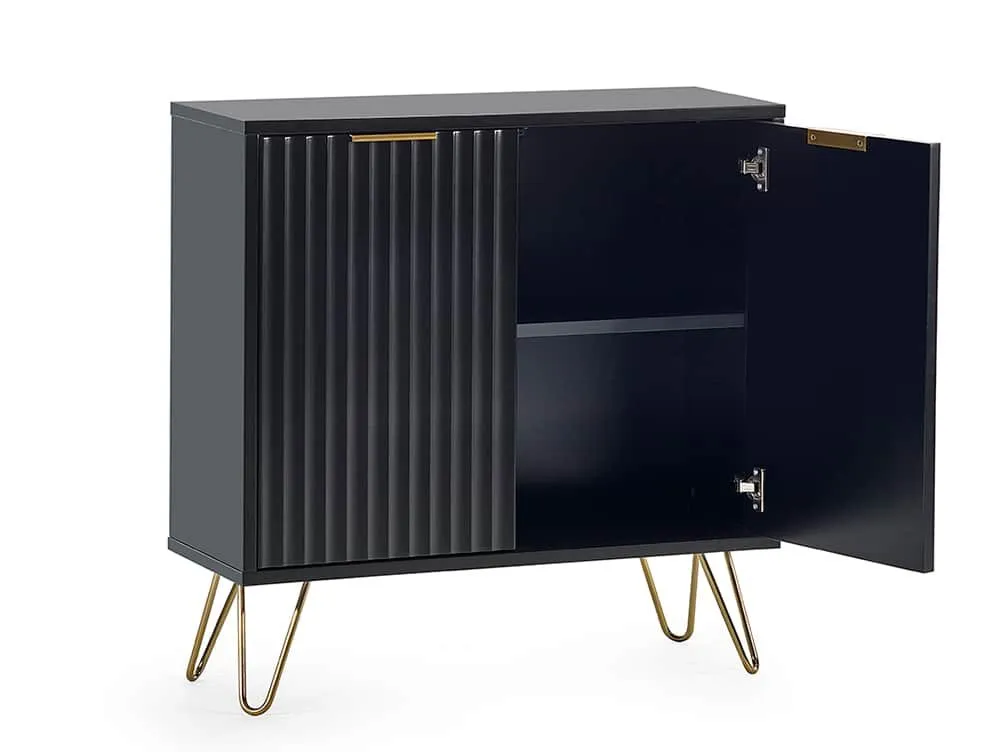 Julian Bowen Julian Bowen Murano Black and Gold 2 Door Compact Sideboard