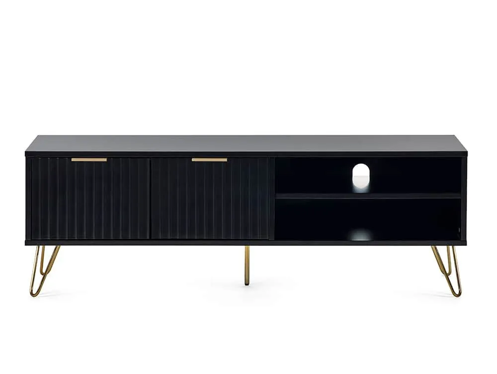 Julian Bowen Julian Bowen Murano Black and Gold 2 Door TV Cabinet