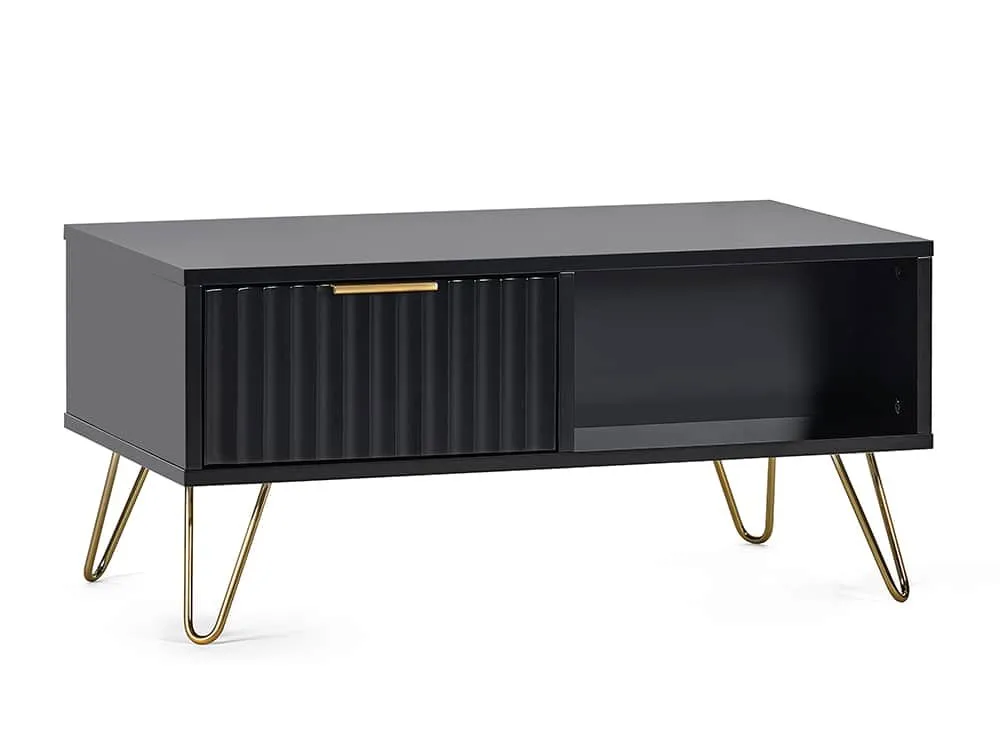 Julian Bowen Julian Bowen Murano Black and Gold 2 Drawer Coffee Table