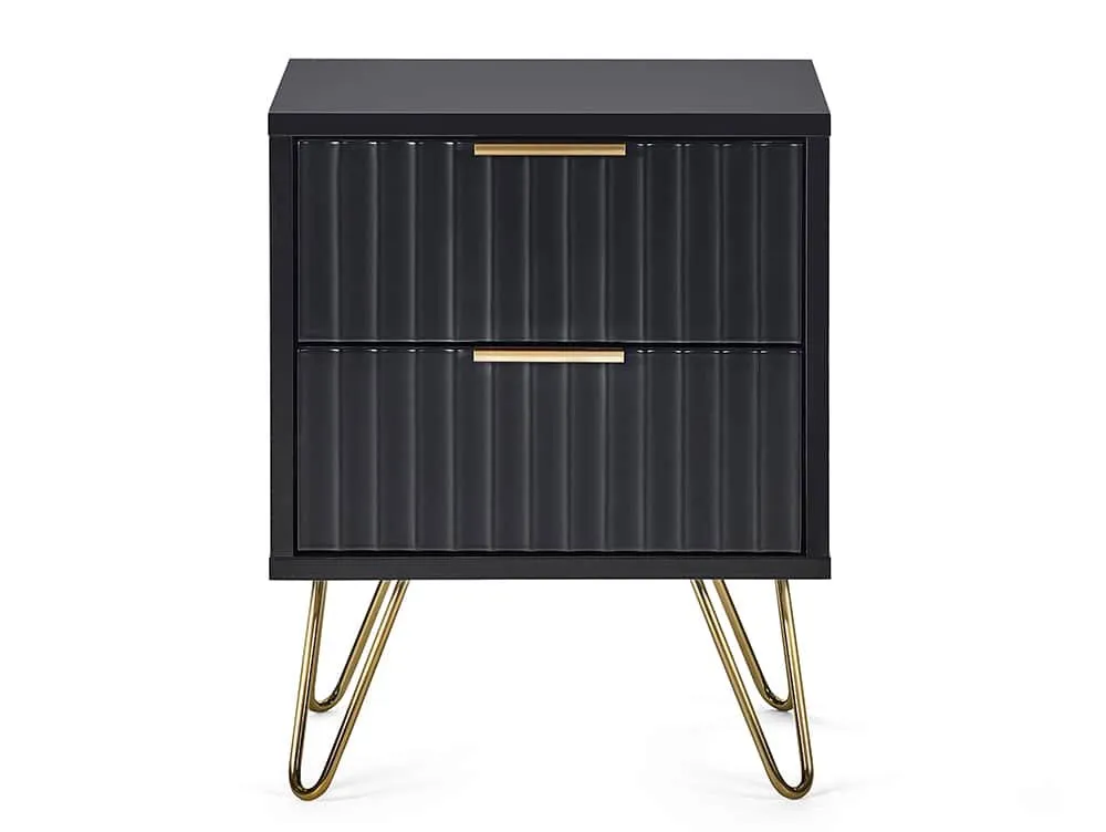 Julian Bowen Julian Bowen Murano Black and Gold 2 Drawer Lamp Table