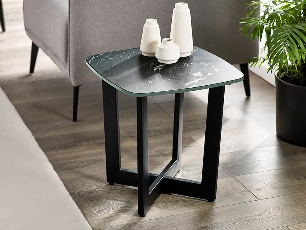 Julian Bowen Julian Bowen Olympus Black Marble Effect Lamp Table