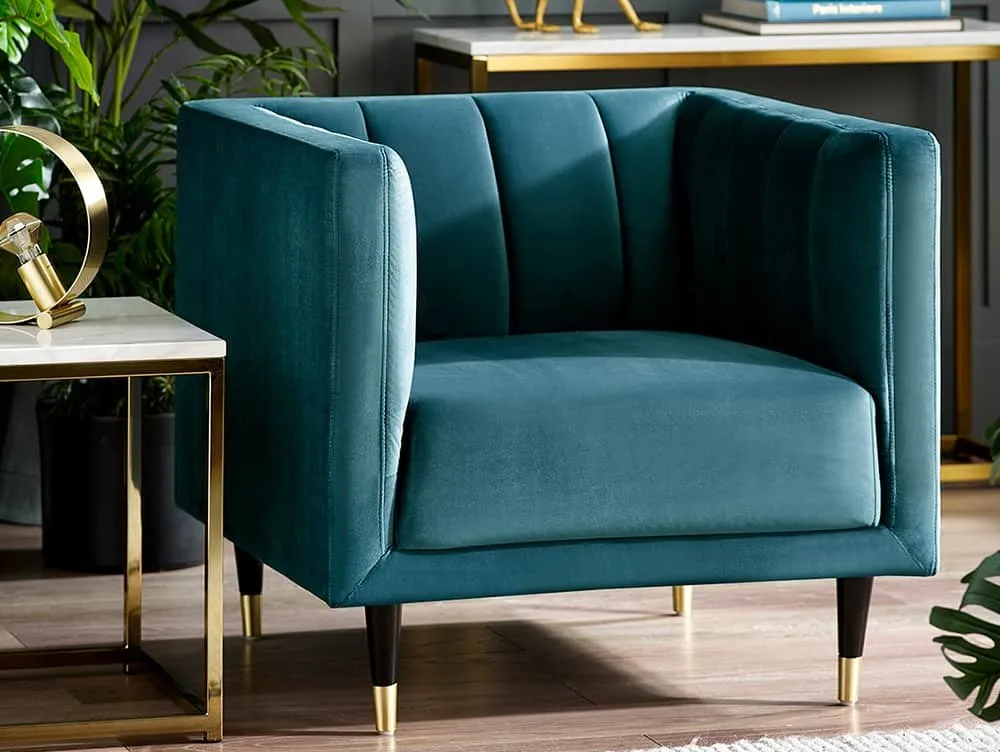 Julian Bowen Julian Bowen Salma Teal Velvet Chair