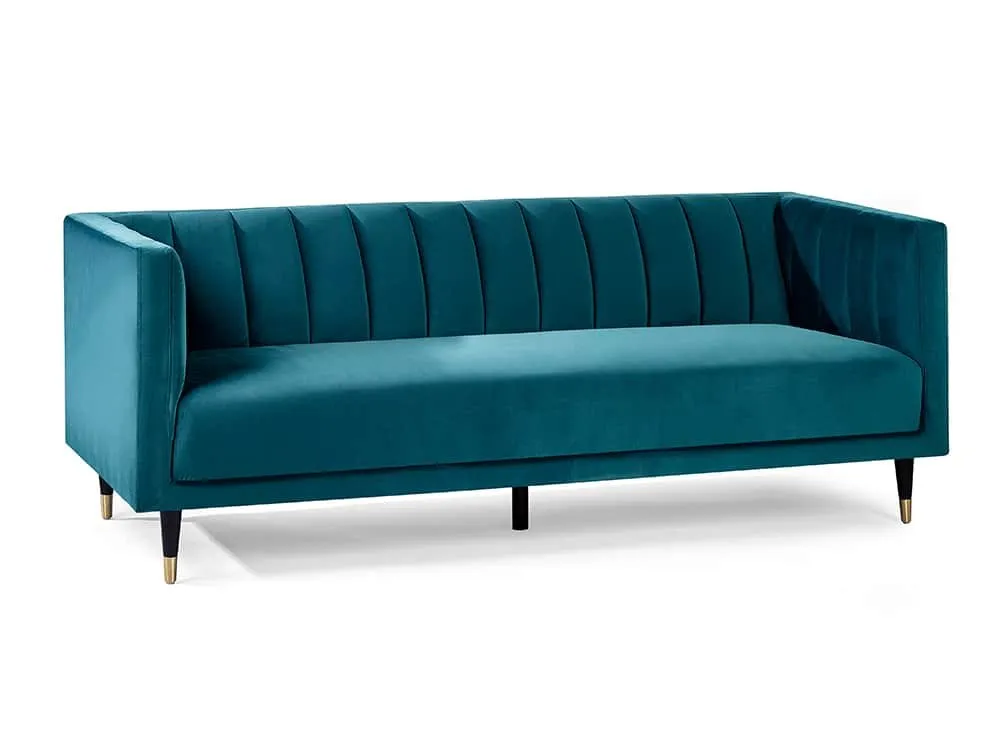 Julian Bowen Julian Bowen Salma Teal Velvet 3 Seater Sofa