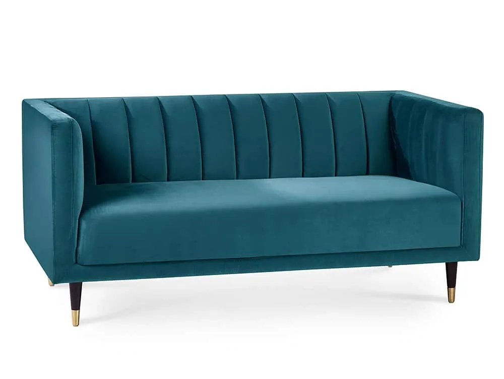 Julian Bowen Julian Bowen Salma Teal Velvet 2 Seater Sofa