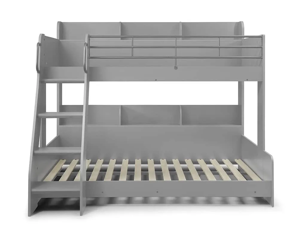 Julian Bowen Julian Bowen Domino 3ft plus 4ft Grey Wooden Triple Bunk Bed Frame