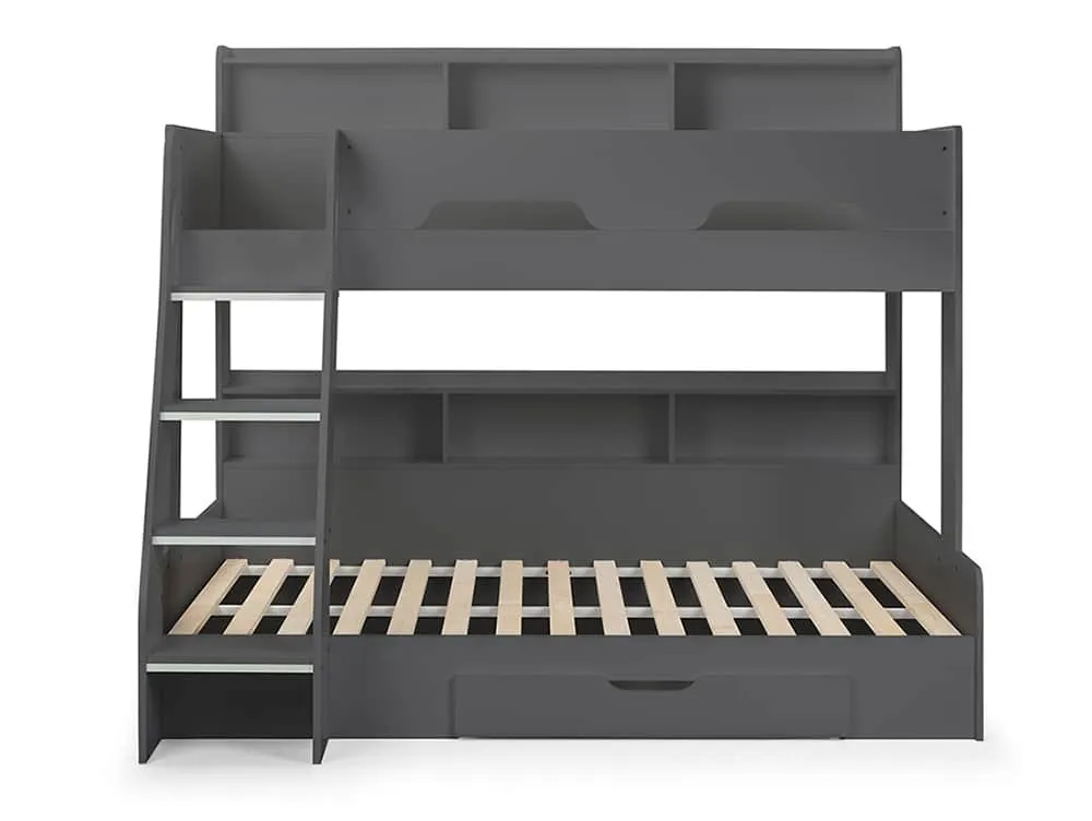 Julian Bowen Julian Bowen Orion 3ft plus 4ft Anthracite Wooden Triple Bunk Bed Frame