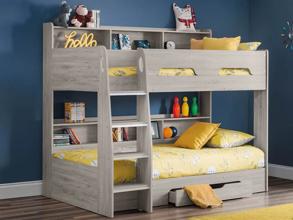 Julian Bowen Julian Bowen Orion 3ft Single Grey Oak Wooden Bunk Bed Frame