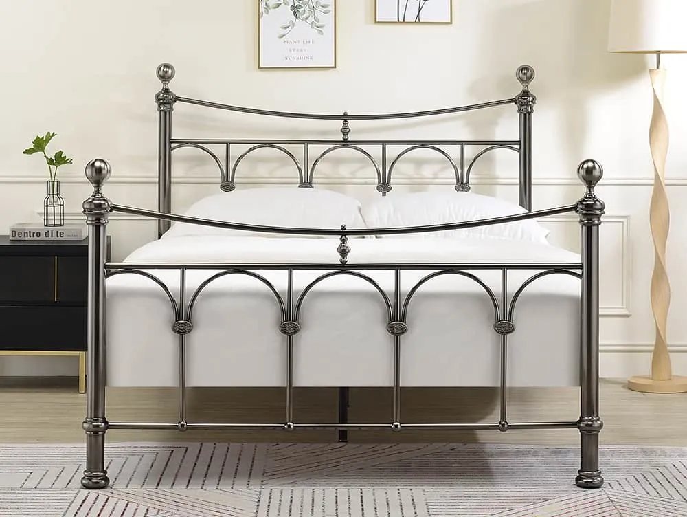 Limelight  Limelight Gamma 6ft Super King Size Antique Nickel Metal Bed Frame