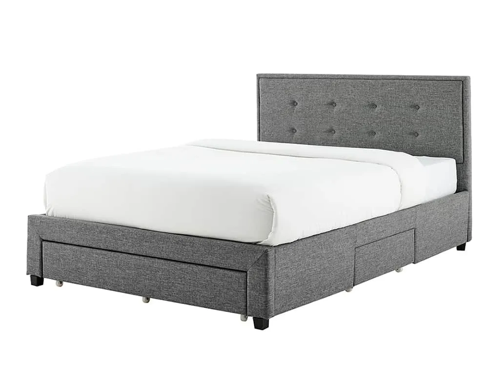 Limelight  Limelight Florence 4ft6 Double Grey Fabric 3 Drawer Bed Frame