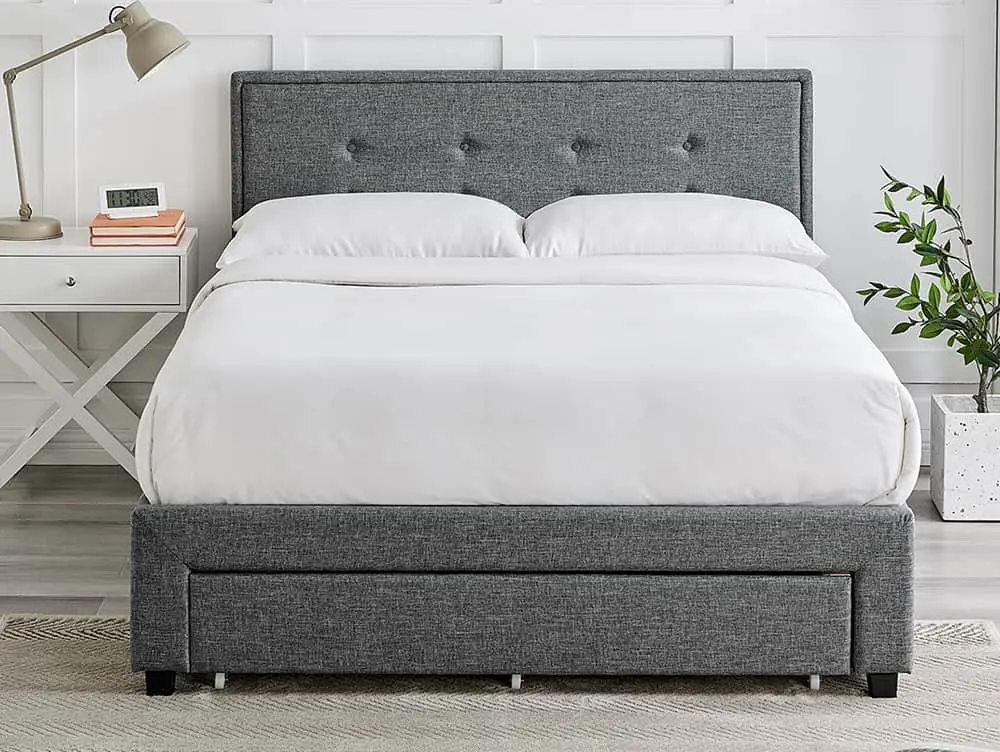 Limelight  Limelight Florence 5ft King Size Grey Fabric 3 Drawer Bed Frame