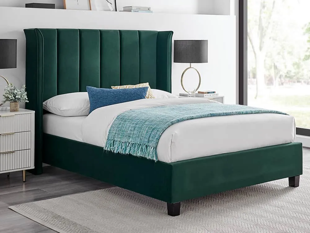 Limelight  Limelight Polaris 5ft King Size Emerald Green Fabric Bed Frame