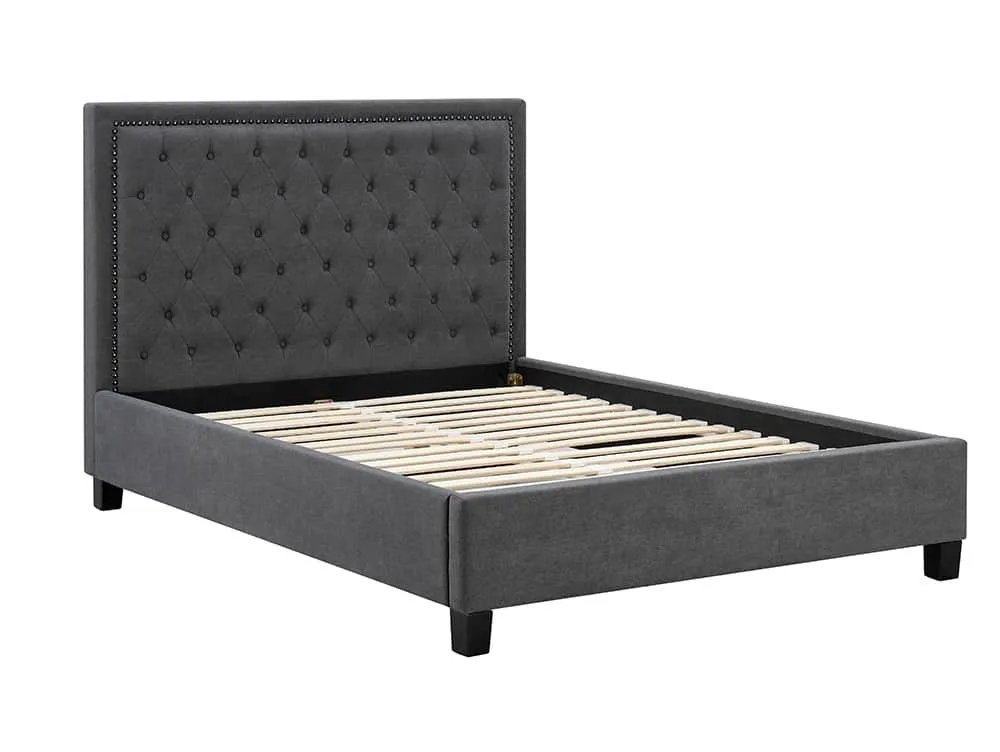 Limelight  Limelight Rhea 5ft King Size Dark Grey Fabric Bed Frame