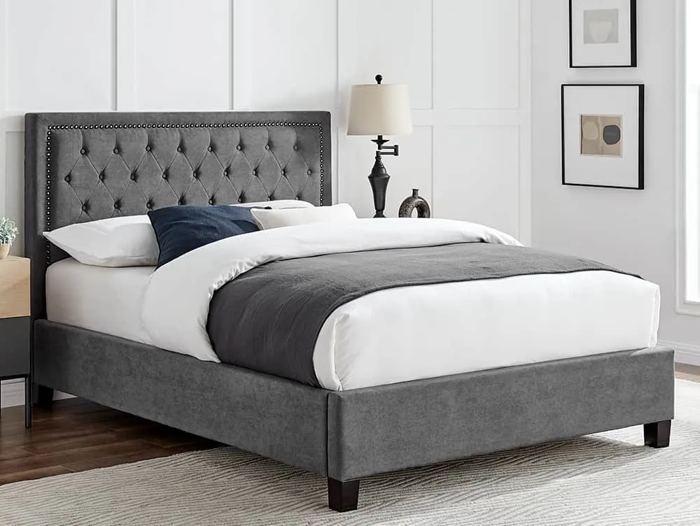 Limelight  Limelight Rhea 4ft6 Double Dark Grey Fabric Bed Frame