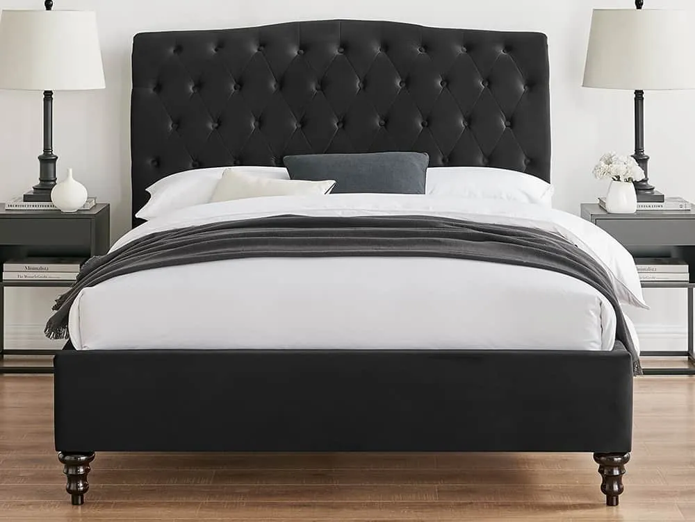 Limelight  Limelight Rosa 6ft Super King Size Black Fabric Bed Frame