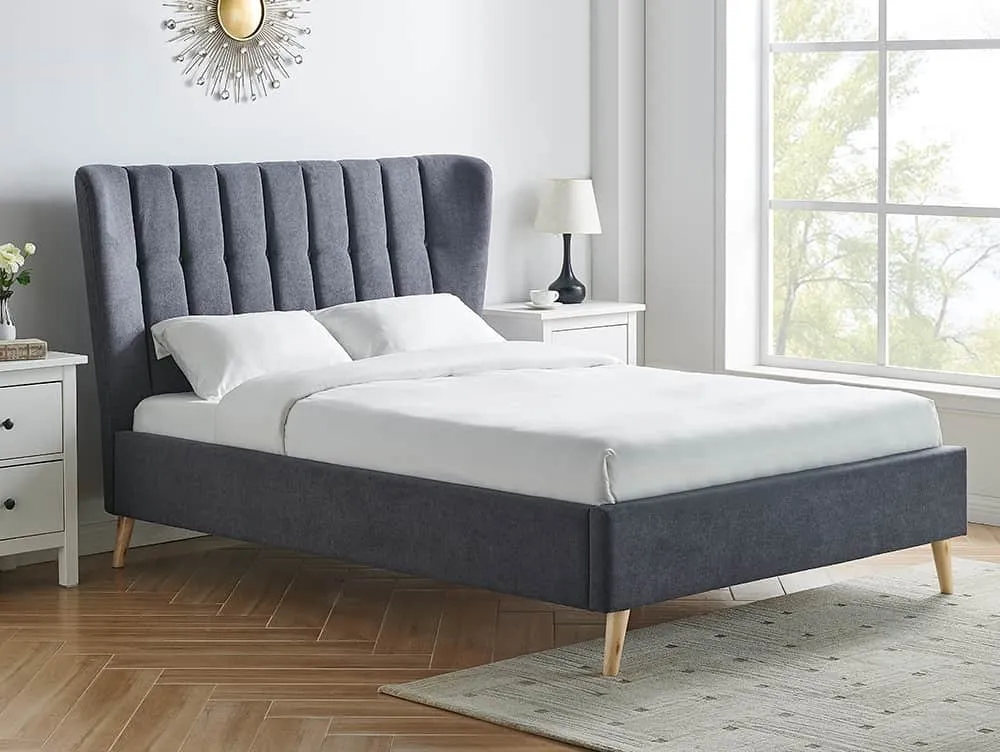 Limelight  Limelight Tasya 5ft King Size Dark Grey Fabric Bed Frame