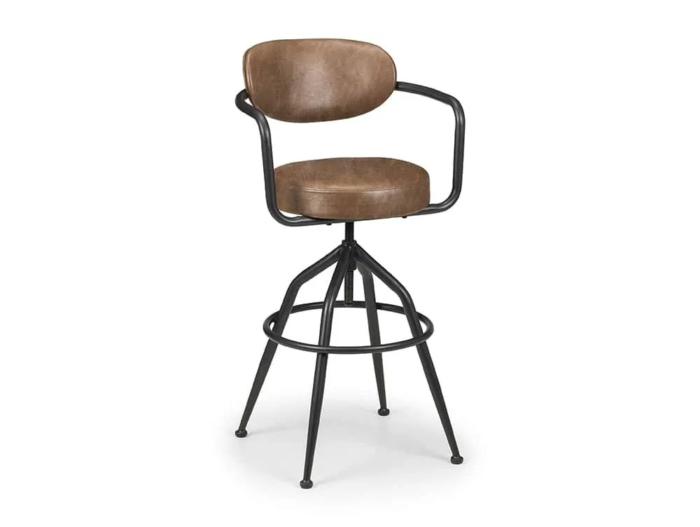 Julian Bowen Julian Bowen Barbican Brown Faux Leather Bar Stool