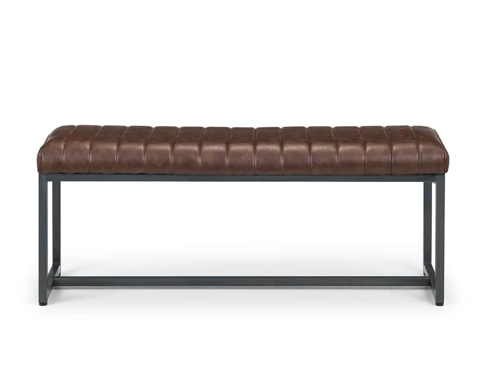 Julian Bowen Julian Bowen Brooklyn 121cm Brown Faux Leather Dining Bench