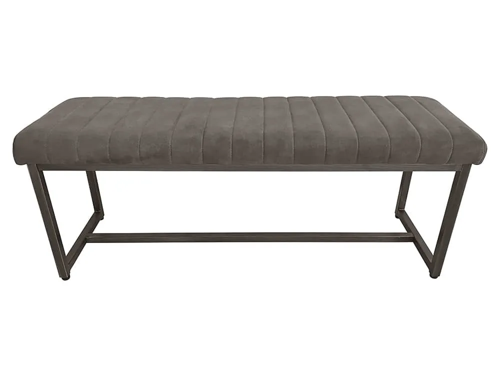 Julian Bowen Julian Bowen Brooklyn 121cm Charcoal Grey Faux Suede Dining Bench