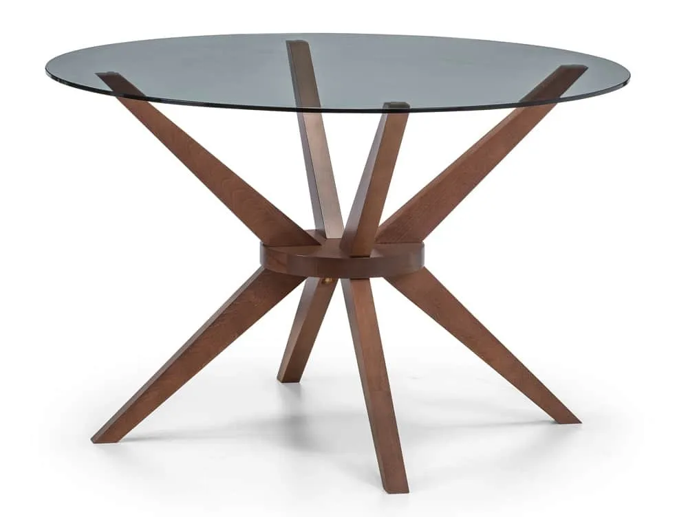 Julian Bowen Julian Bowen Chelsea 120cm Glass and Walnut Dining Table