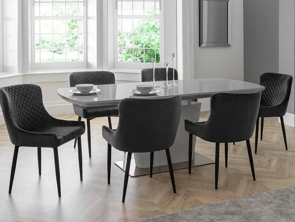 Julian Bowen Julian Bowen Como 160cm Grey High Gloss Extending Dining Table