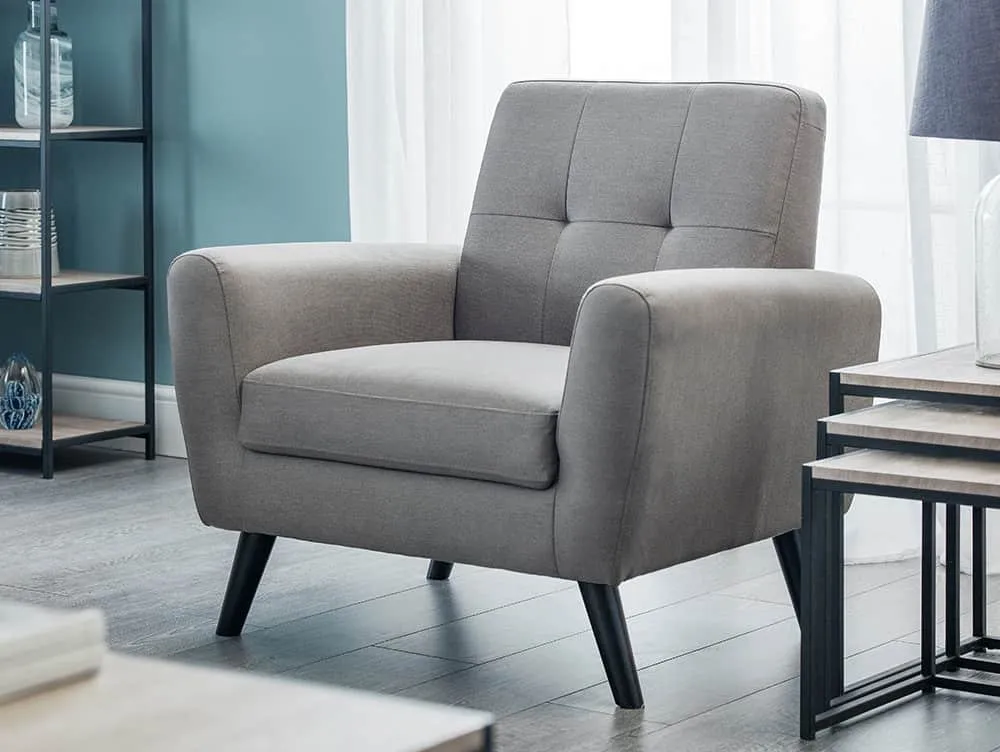 Julian Bowen Julian Bowen Monza Grey Linen Armchair