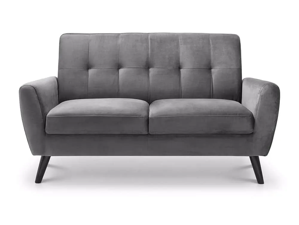 Julian Bowen Julian Bowen Monza Grey Velvet 2 Seater Sofa