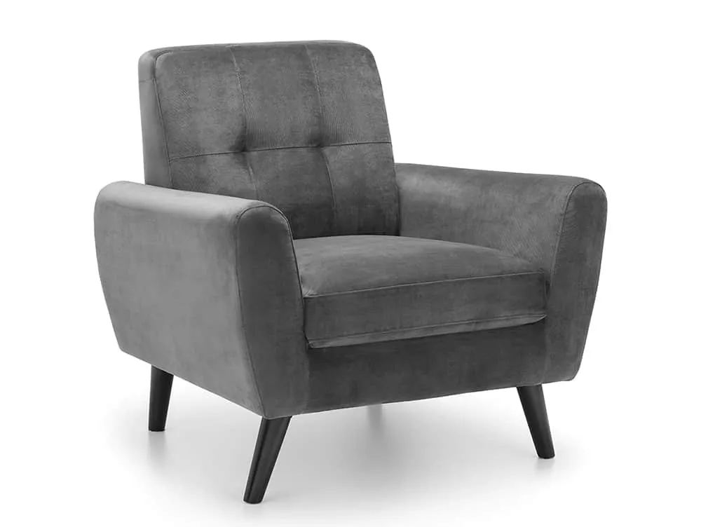 Julian Bowen Julian Bowen Monza Grey Velvet Armchair