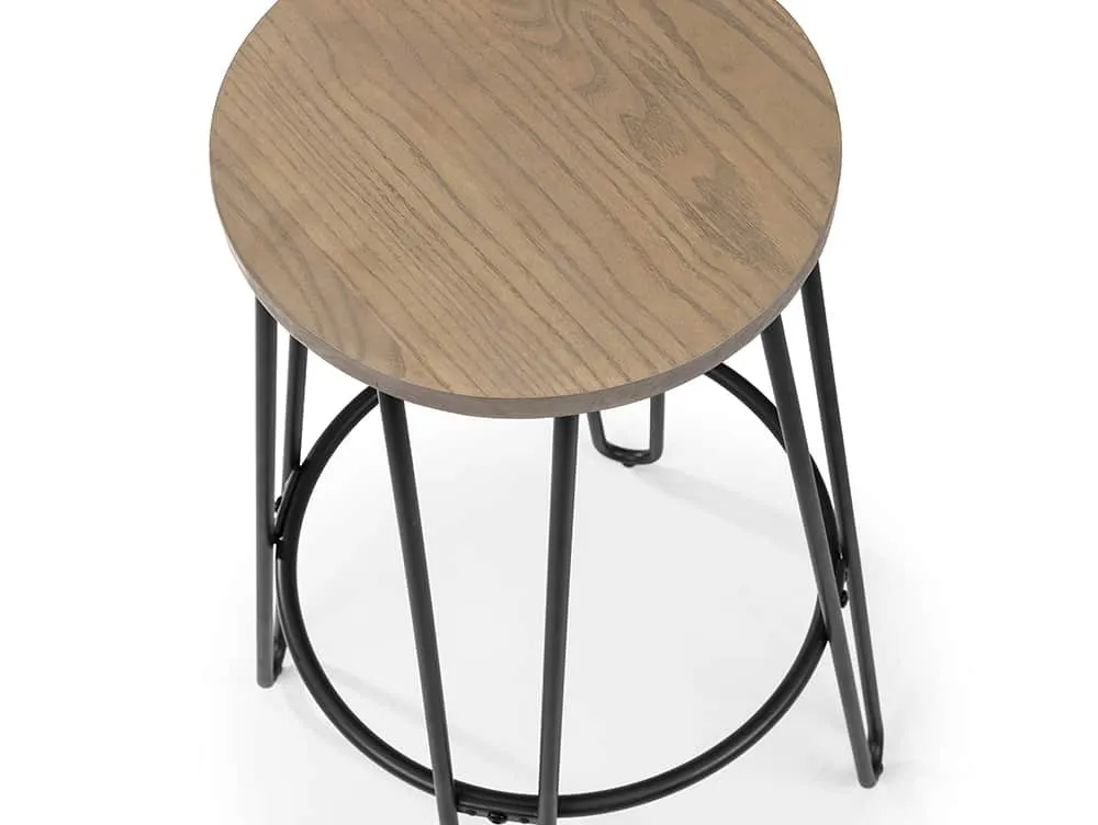 Julian Bowen Julian Bowen Dalston Set of 2 Mocha Elm and Black Bar Stools