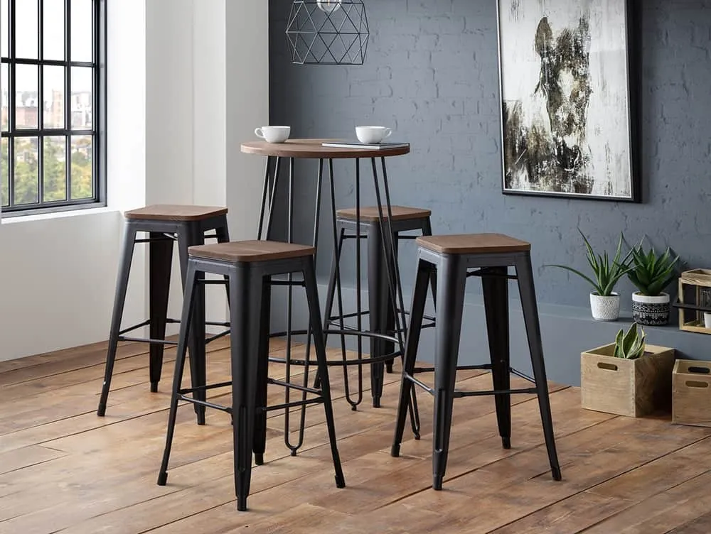 Julian Bowen Julian Bowen Grafton Mocha Elm and Black Bar Stool