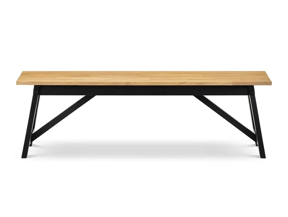 Julian Bowen Julian Bowen Hockley 140cm Black and Light Oak Dining Bench