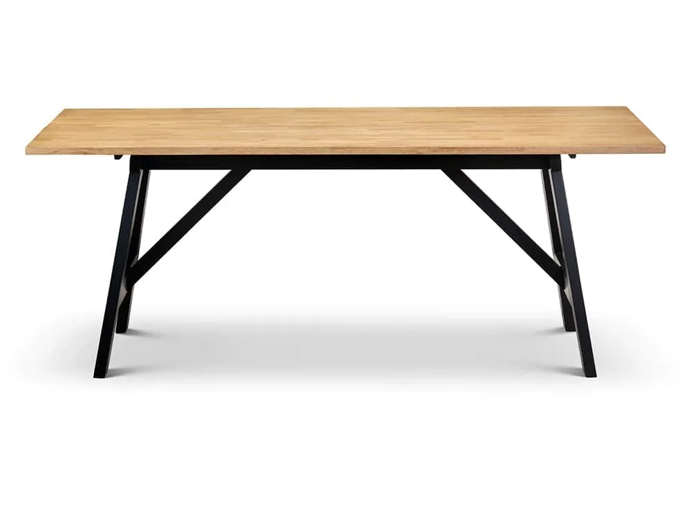 Julian Bowen Julian Bowen Hockley 190cm Black and Light Oak Dining Table