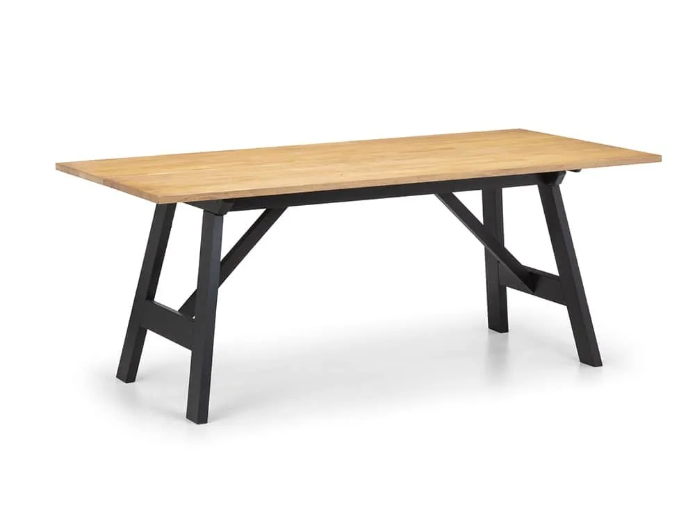 Julian Bowen Julian Bowen Hockley 190cm Black and Light Oak Dining Table