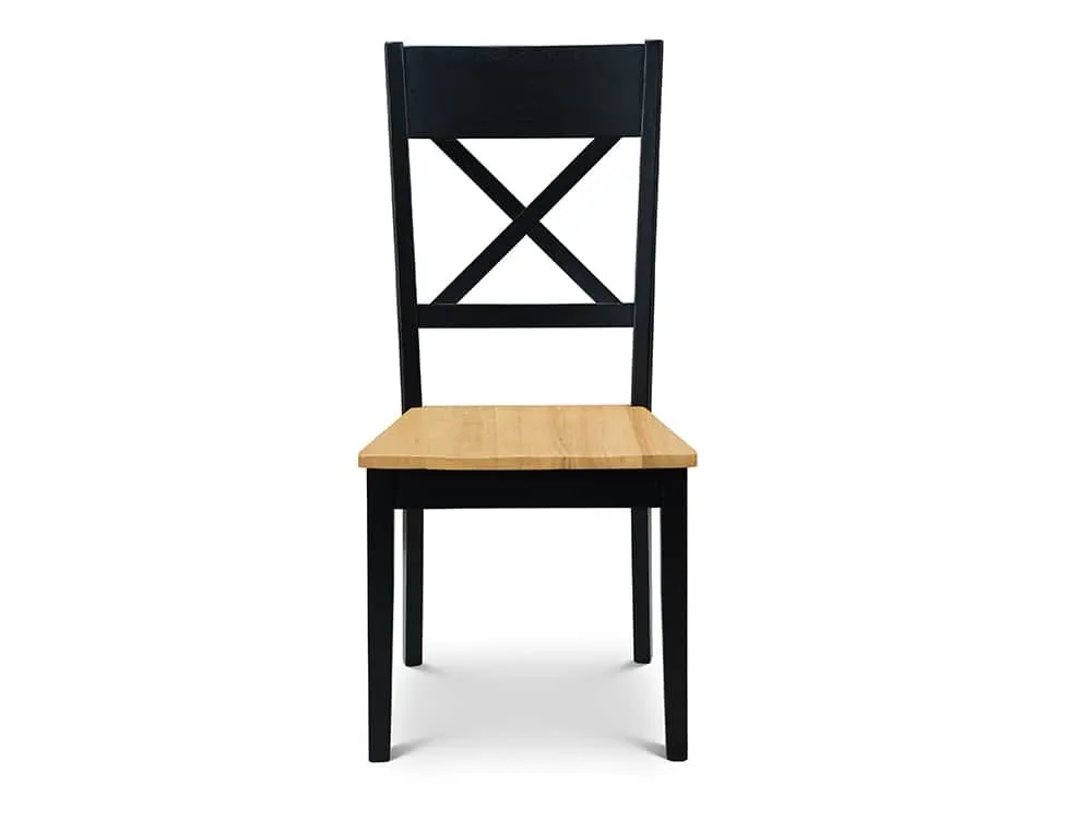 Julian Bowen Julian Bowen Hockley Set of 2 Black and Light Oak Dining Chairs