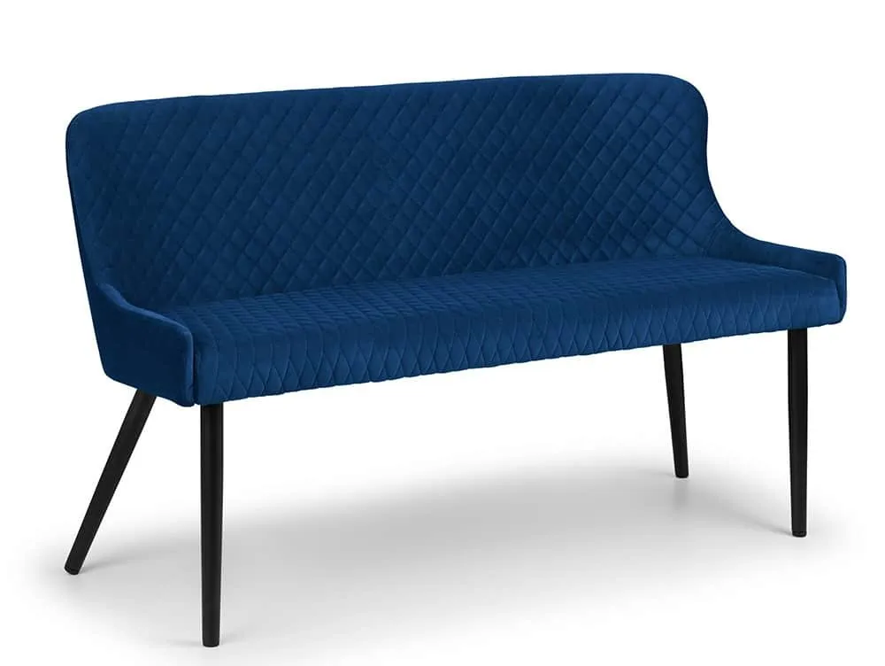 Julian Bowen Julian Bowen Luxe 143cm Blue Velvet Dining Bench