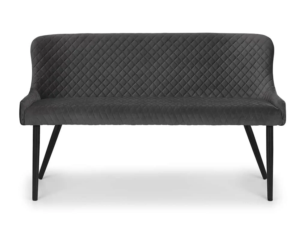 Julian Bowen Julian Bowen Luxe 143cm Grey Velvet Dining Bench