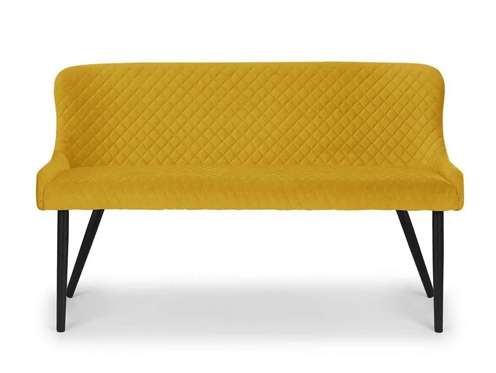 Julian Bowen Julian Bowen Luxe 143cm Mustard Velvet Dining Bench