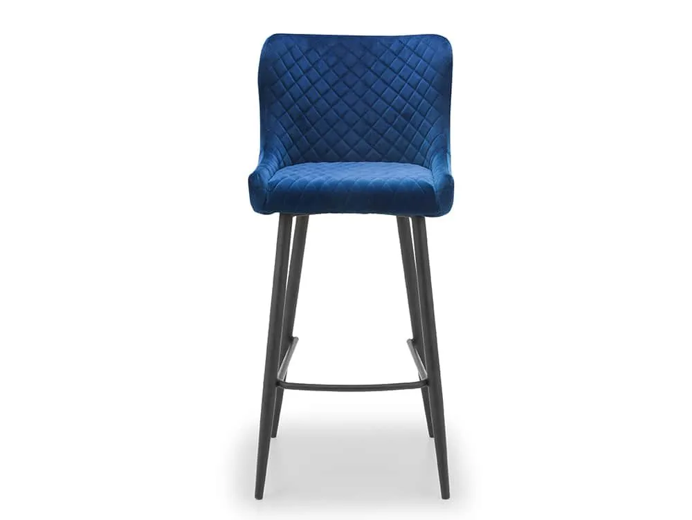 Julian Bowen Julian Bowen Luxe Blue Velvet Bar Stool