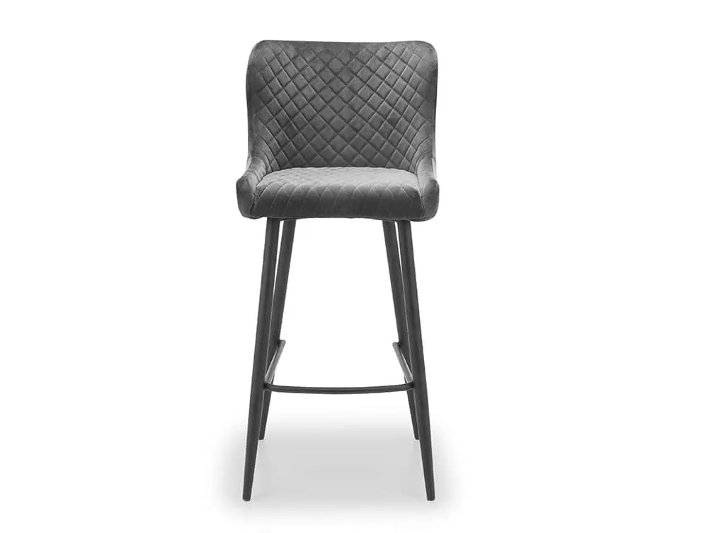 Julian Bowen Julian Bowen Luxe Grey Velvet Bar Stool