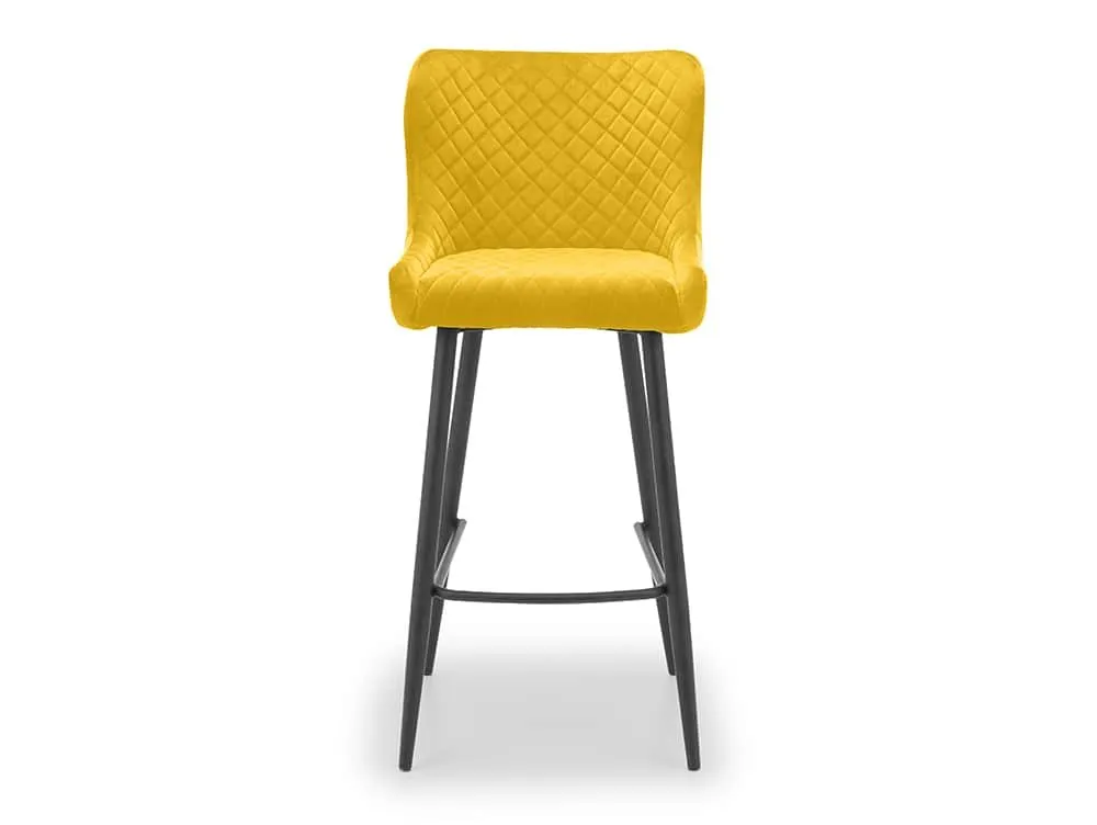 Julian Bowen Julian Bowen Luxe Mustard Velvet Bar Stool