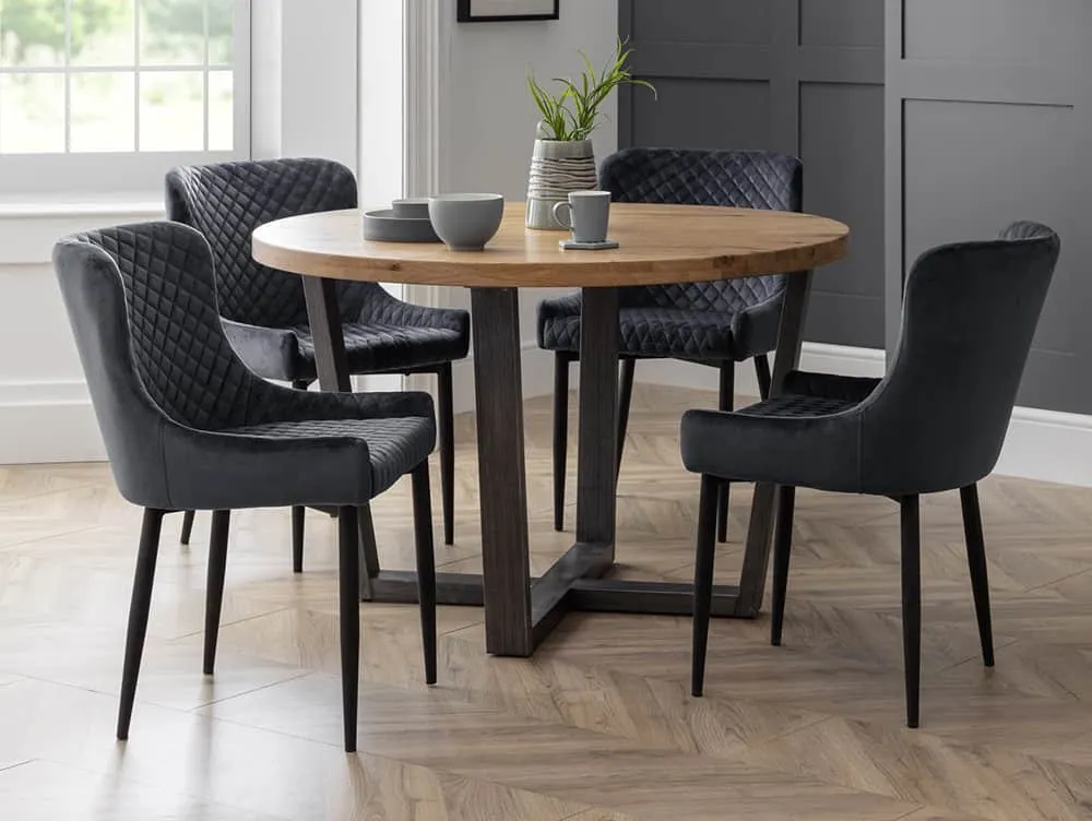 Julian Bowen Julian Bowen Luxe Set of 2 Grey Velvet Dining Chairs