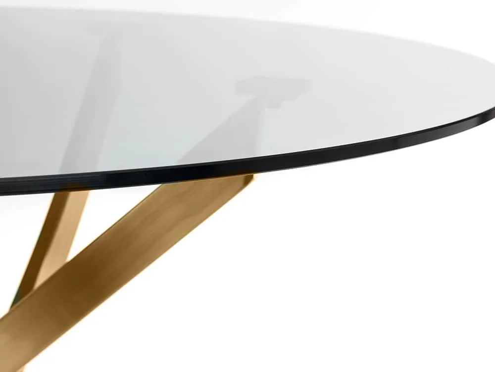 Julian Bowen Julian Bowen Montero 100cm Glass and Gold Dining Table